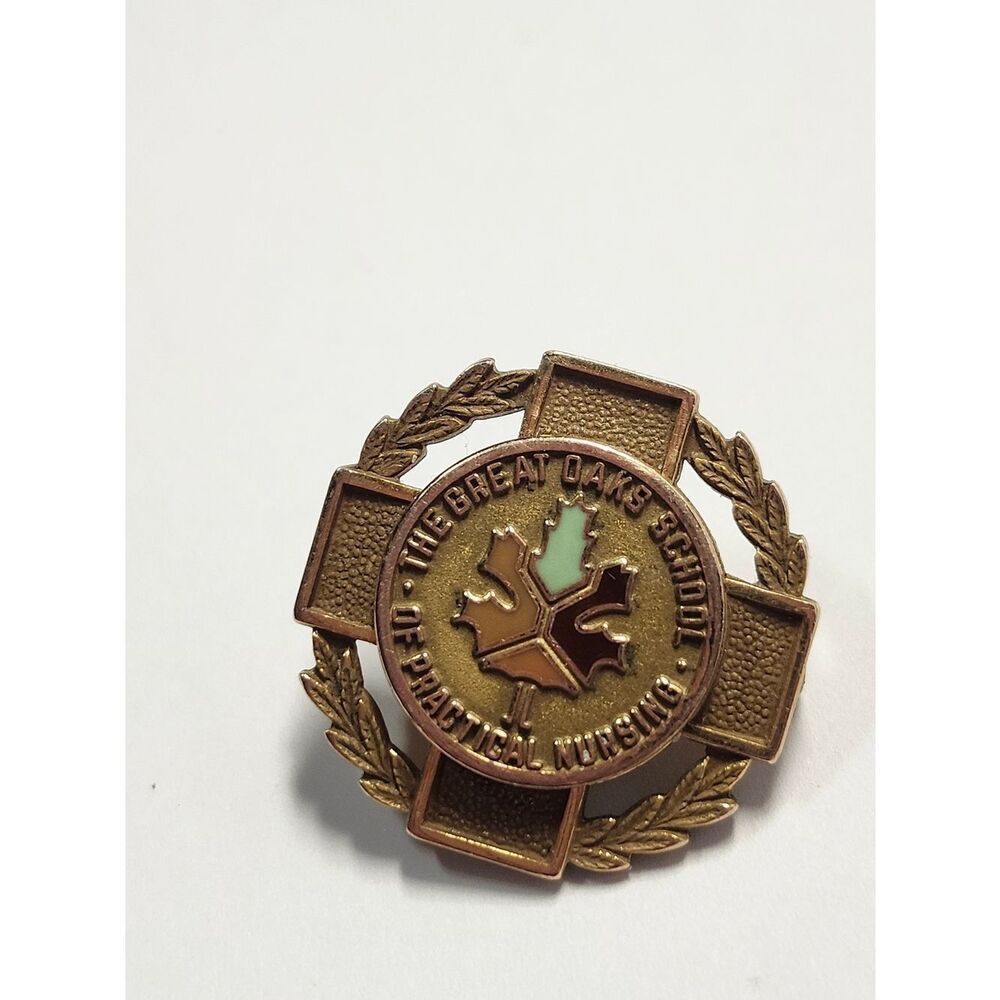 The Great Oaks School Practical Nursing Vintage Pin 1/10 10K GF